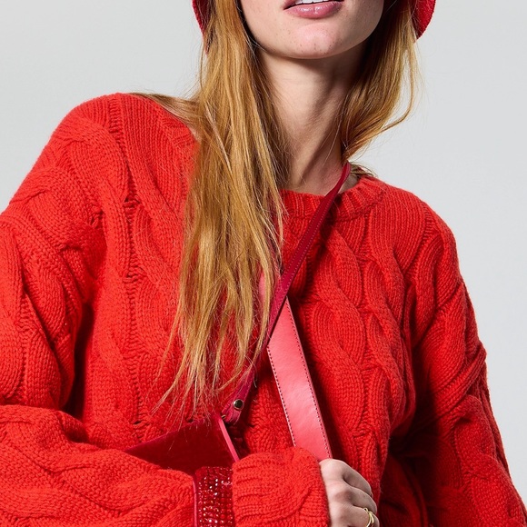 J.Crew Cotton Cable-Knit Side-Slit Crewneck Sweater Size L-XL - Picture 7 of 16